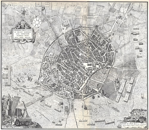 Domenico Aspari: Mappa topografica di Milano