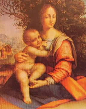 Madonna col bambino: Cesare da Sesto Pinacoteca di Brera Milano. Qui si vede chiaramente l'influsso leonardedsco