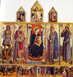 Carlo Crivelli: Polittico di Massa Fermana, cm. 110 x 190, Chiesa di San Silvestro, Massa Fermana