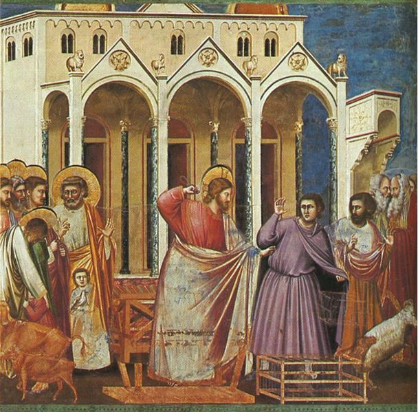 Giotto: La scacciata dei mercanti dal tempio (Scrovegni)