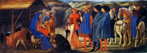 Masaccio: Polittico di Pisa - Adorazione dei magi, cm. 61, Staatliche Museen di Berlino.