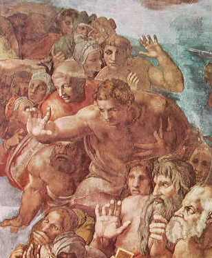 Michelangelo - Particolare del Giudizio Universale - figure dei beati