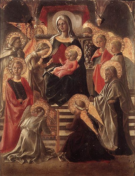 Filippo Lippi: Madonna in trono fra angeli e santi