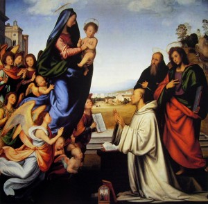 La Visione di San Bernardo, cm. 213 x 220, Galleria degli Uffizi, Firenze.