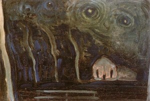 Piet Mondrian: Paesaggio notturno, anno 1907.