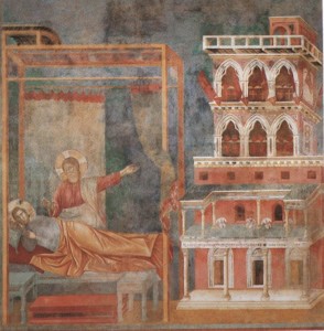 Giotto: Storie di S. Francesco - Sogno del palazzo e delle armi, Basilica Superiore di S. Francesco di Assisi.